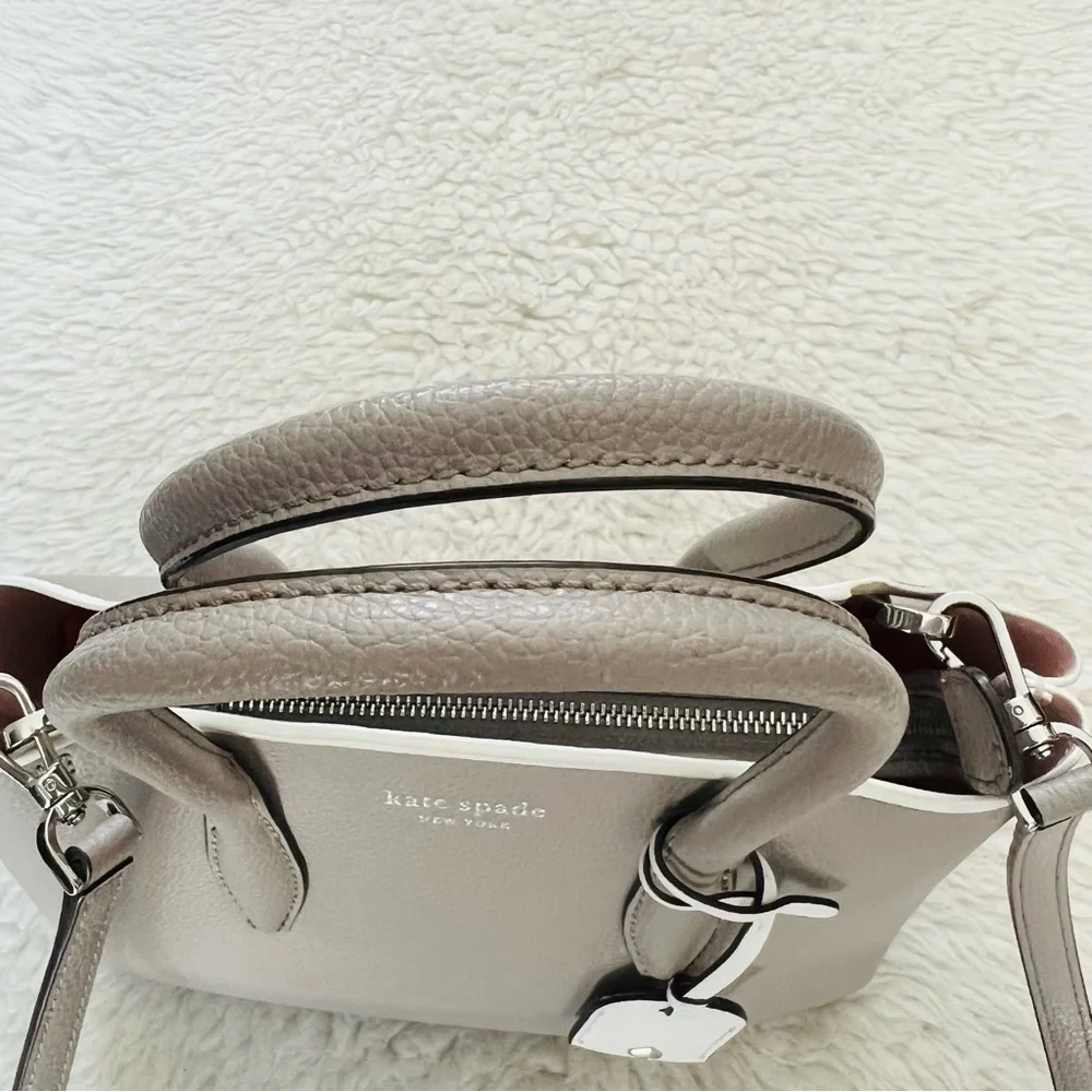 Kate Spade Eva Grain Leather Top Zip Soft Taupe Satchels/Crossbody Small Bag